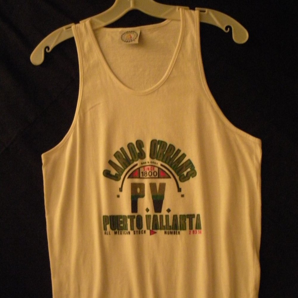 Sleeveless T Shirt Size L Carlos Obrians Puerto Vallarta  Tank Top + Matchbooks